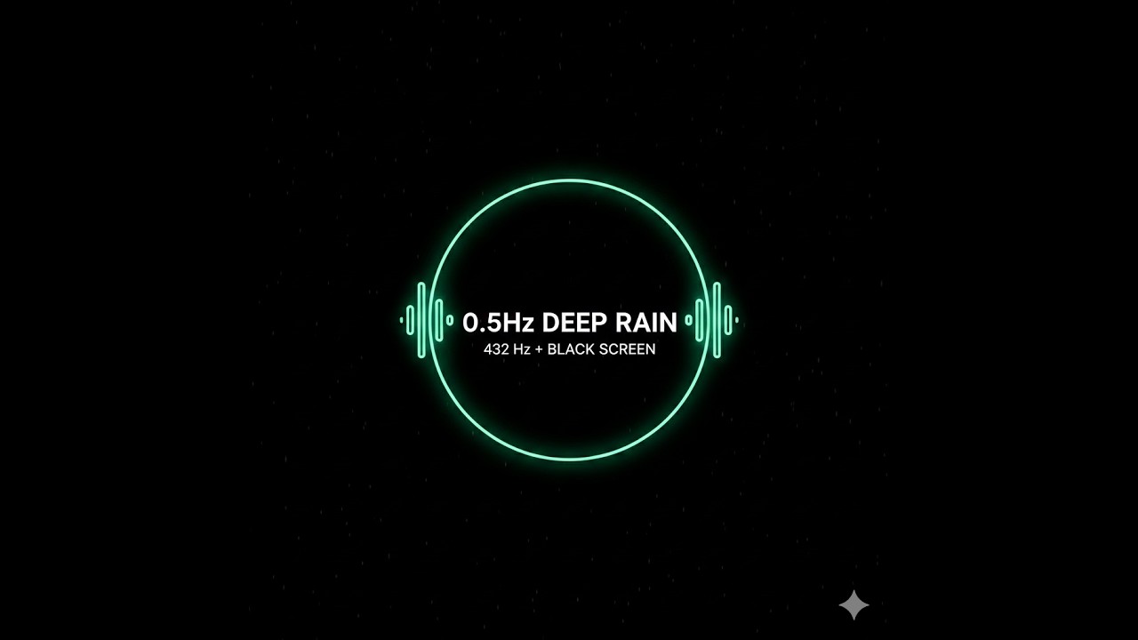 8 Hours 432Hz + 0.5Hz Delta Waves | Pure Heavy Rain for Deep Sleep & ADHD (Black Screen)
