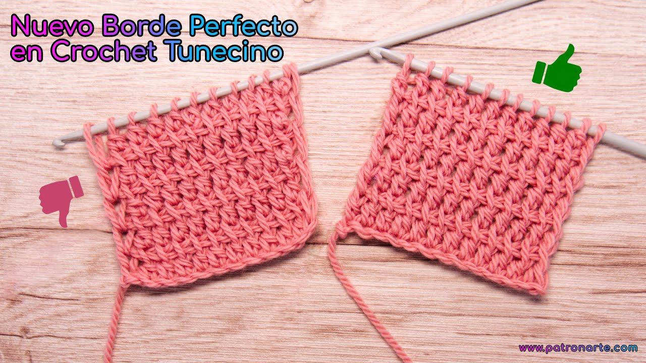 Nuevo BORDE PERFECTO de Crochet Tunecino Paso a Paso | Aprender Crochet Tunecino