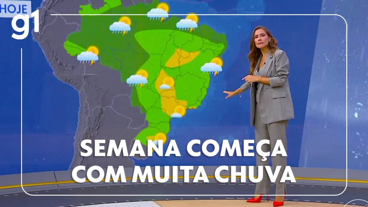 🌧️ Previs&atilde;o do tempo: semana come&ccedil;a com muita chuva, principalmente no Norte e Nordeste