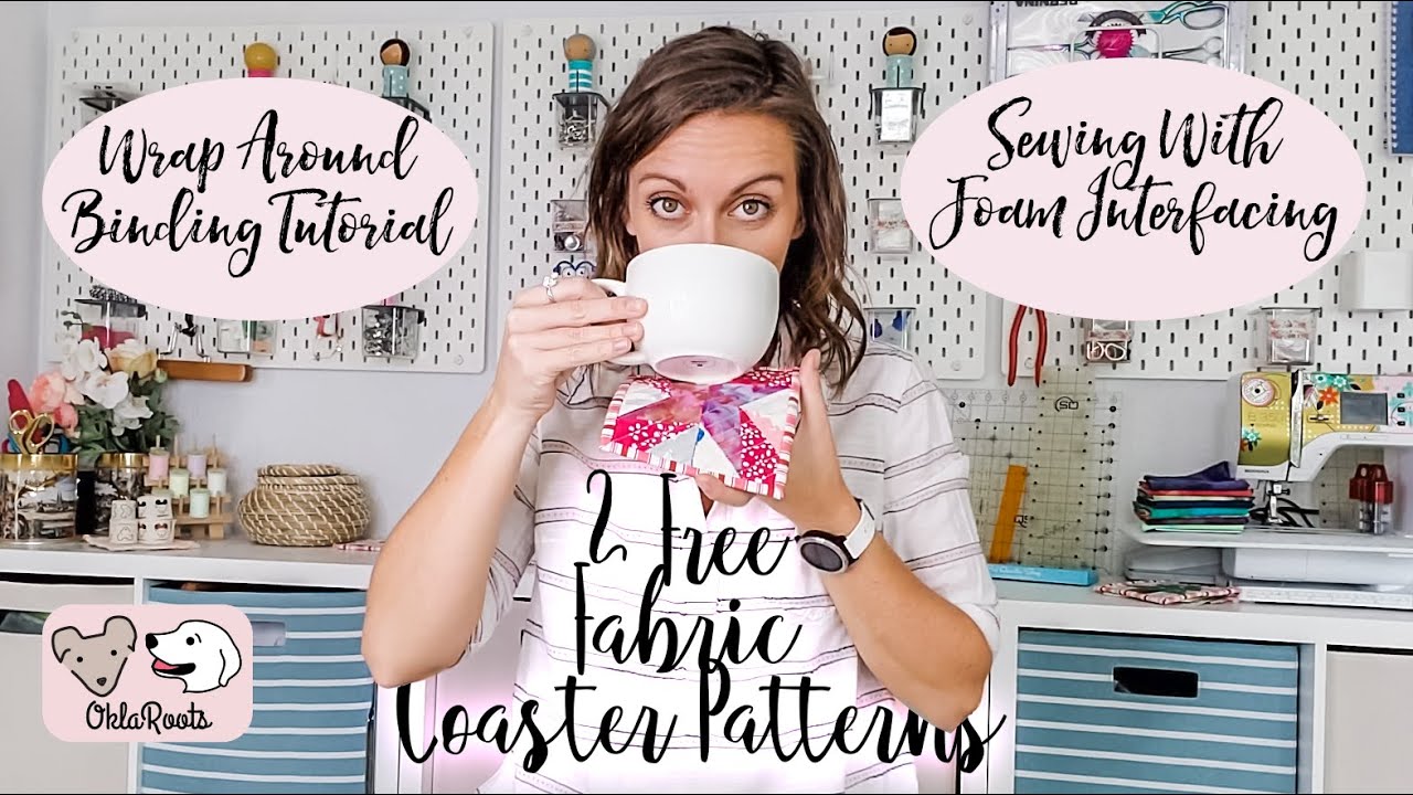 Sew Your Own Wrap Around Binding Fabric Coasters -  Includes 2 Free Patterns with SVGs!