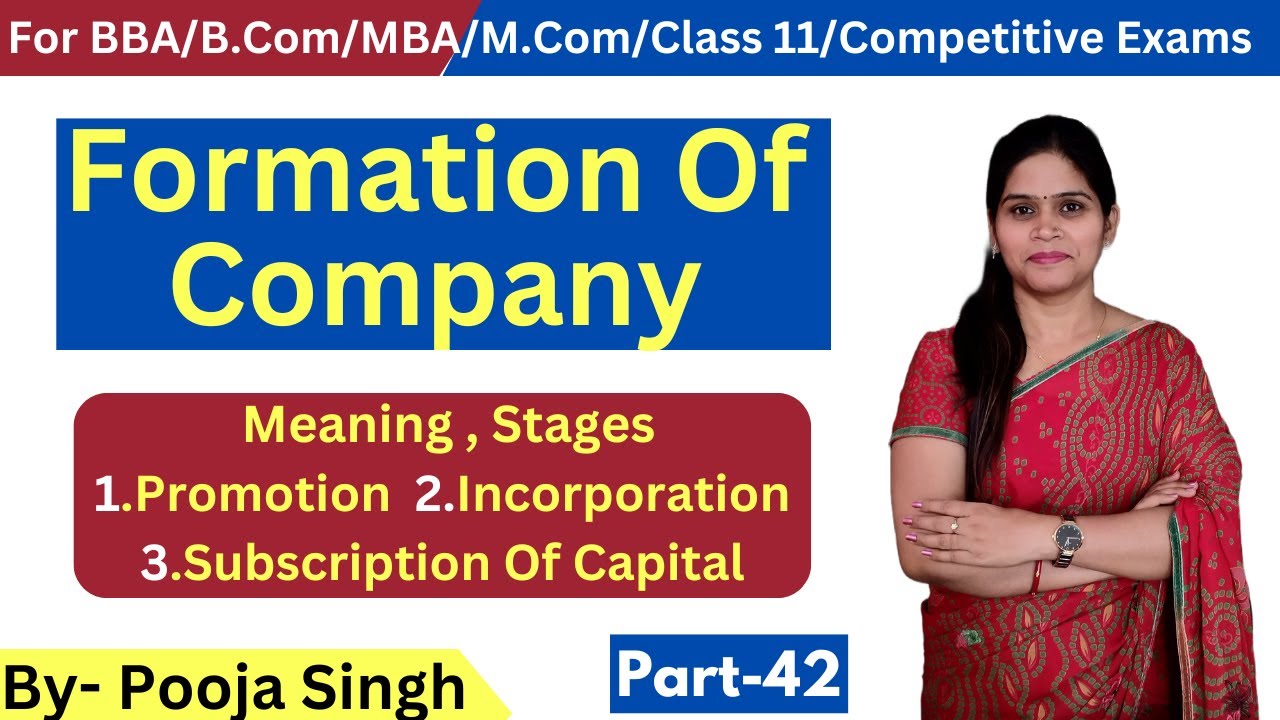 Formation Of Company | Stages | Promotion | Incorporation | Subscription Of Capital | BBA