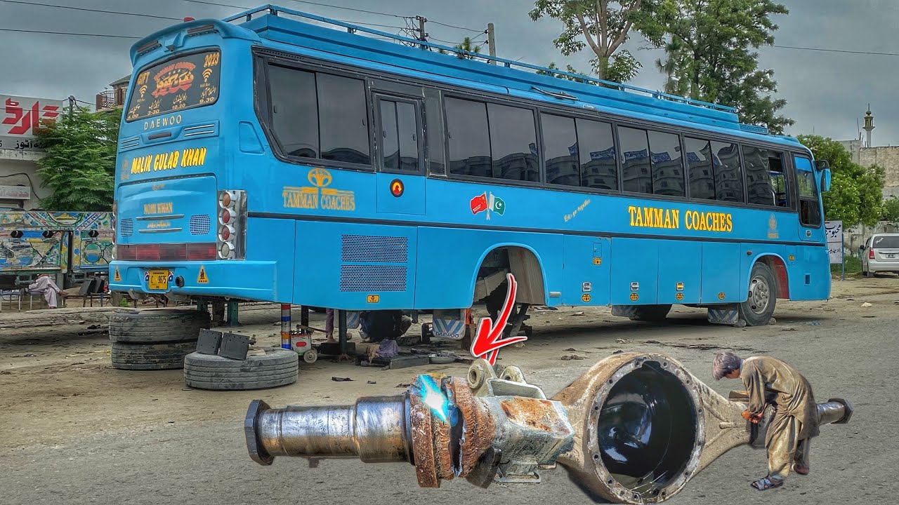 Passenger Bus Wheel Hub And Axle Tube Broken | How To Repair Wheel Hub And Axle Tube