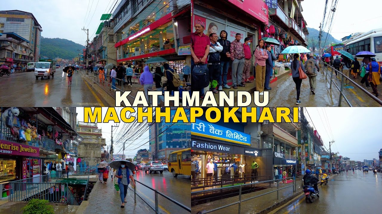 Machhapokhari, Kathmandu City Walking in the Rain [4K🇳🇵] 2023