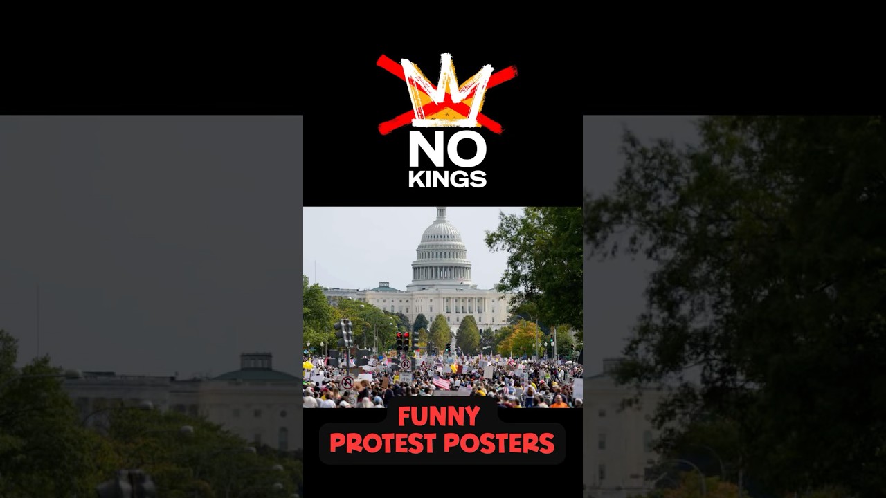 No kings protest posters  best funniest 