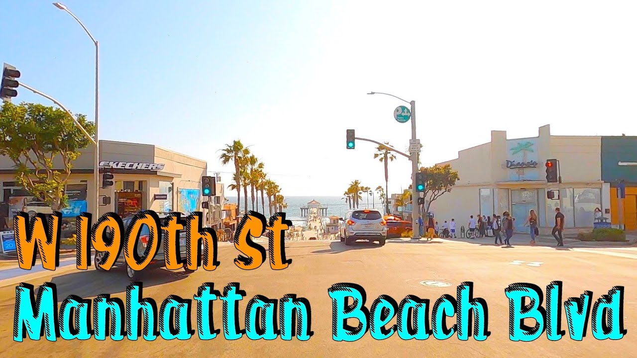 Manhattan Beach Blvd and 190th street! Beach houses, Transmission Towers. Los Angeles Drive Tour. HD