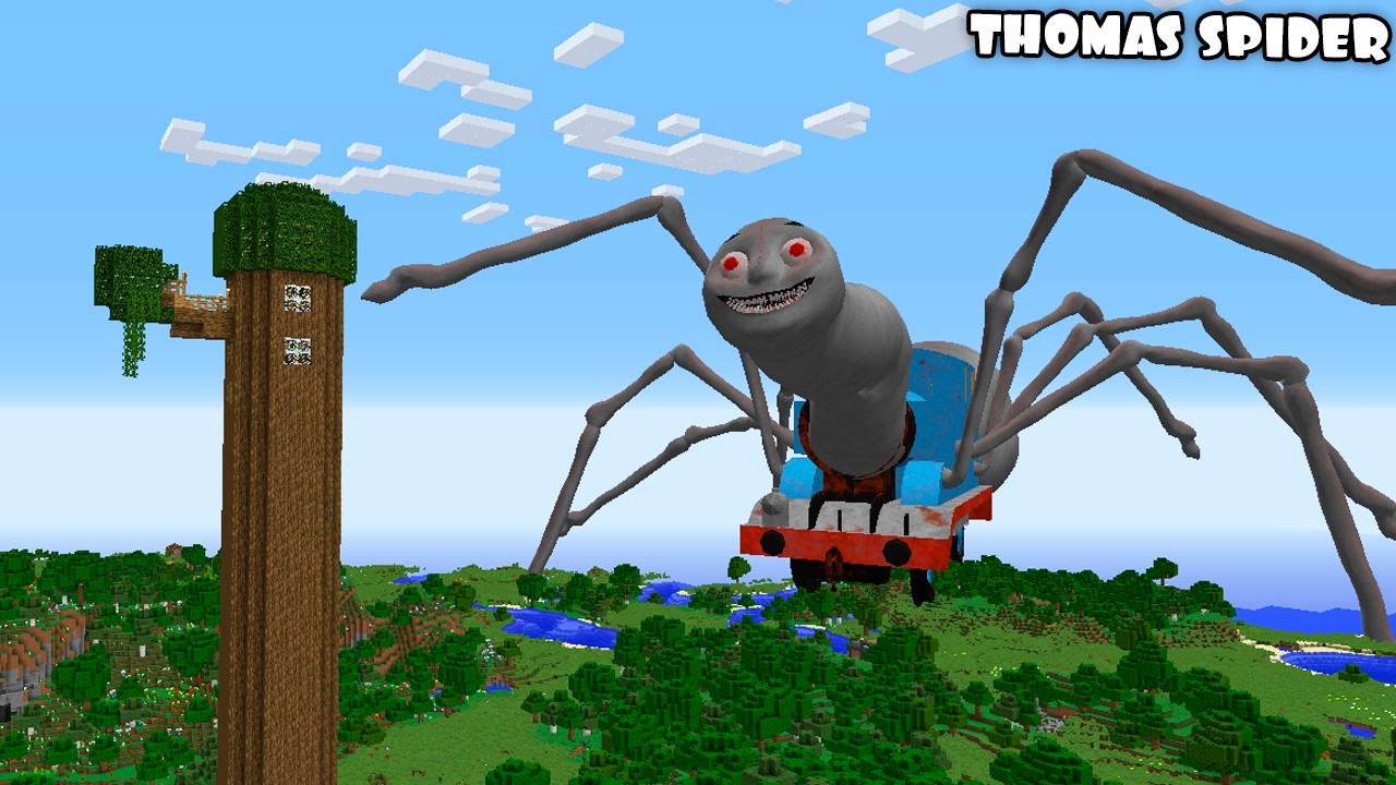 SURVIVING FROM THOMAS SPIDER ARRIVAL in Minecraft - Coffin Meme - Gameplay