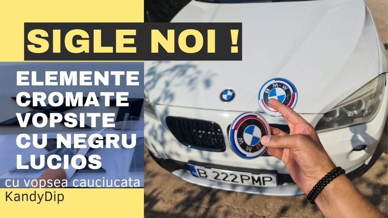 BMW X1 E84 Sigle noi si vopsire inscrisuri cromate cu vopsea cauciucata negru lucios KandyDip