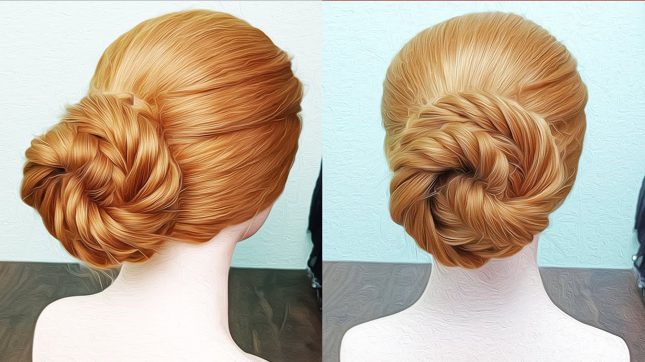 Beautiful Bun Hairstyles with Twisted Braid | Easy Hairstyles for Women