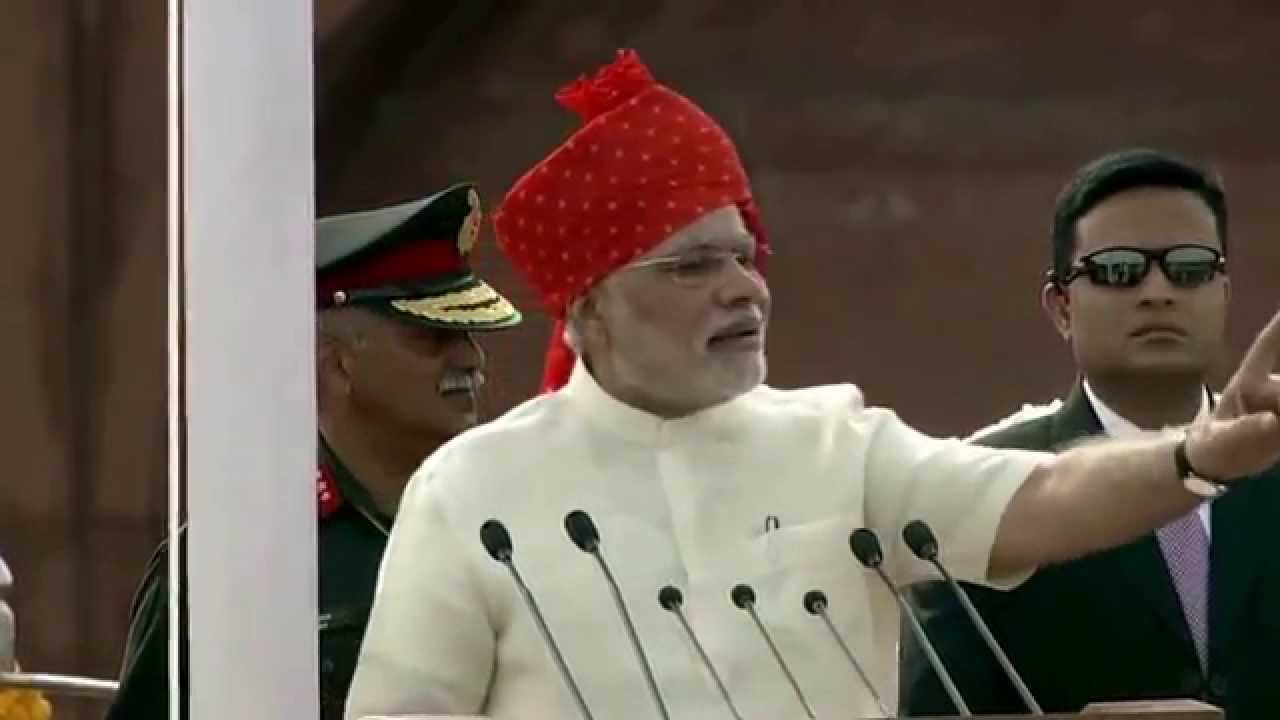 Namo's Speech on Independence Day 2014 - Give up violence