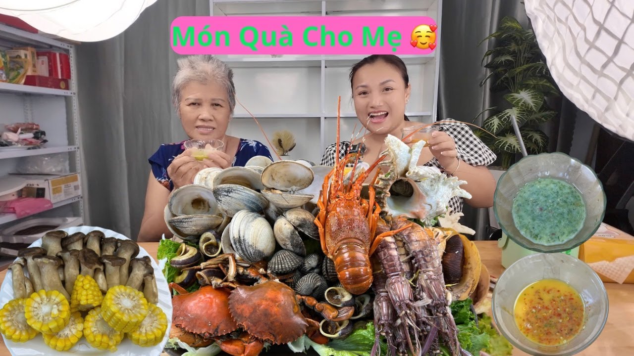 Trọn vẹn tình mẹ con: Hồi sức cho mẹ bằng mâm hải sản khủng 🥰