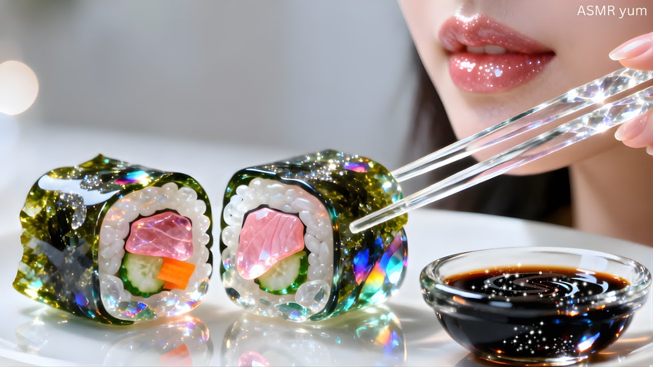 Making a Glass Spicy Tuna Sushi Roll... But Made of GLASS? 🍣🤤✨