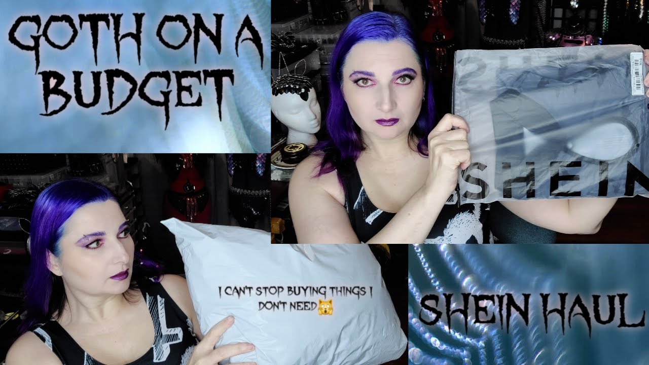 Goth on a Budget SHEIN GOTHIC CLOTHING HAUL Velvet Try on Haul 💜🦇💜