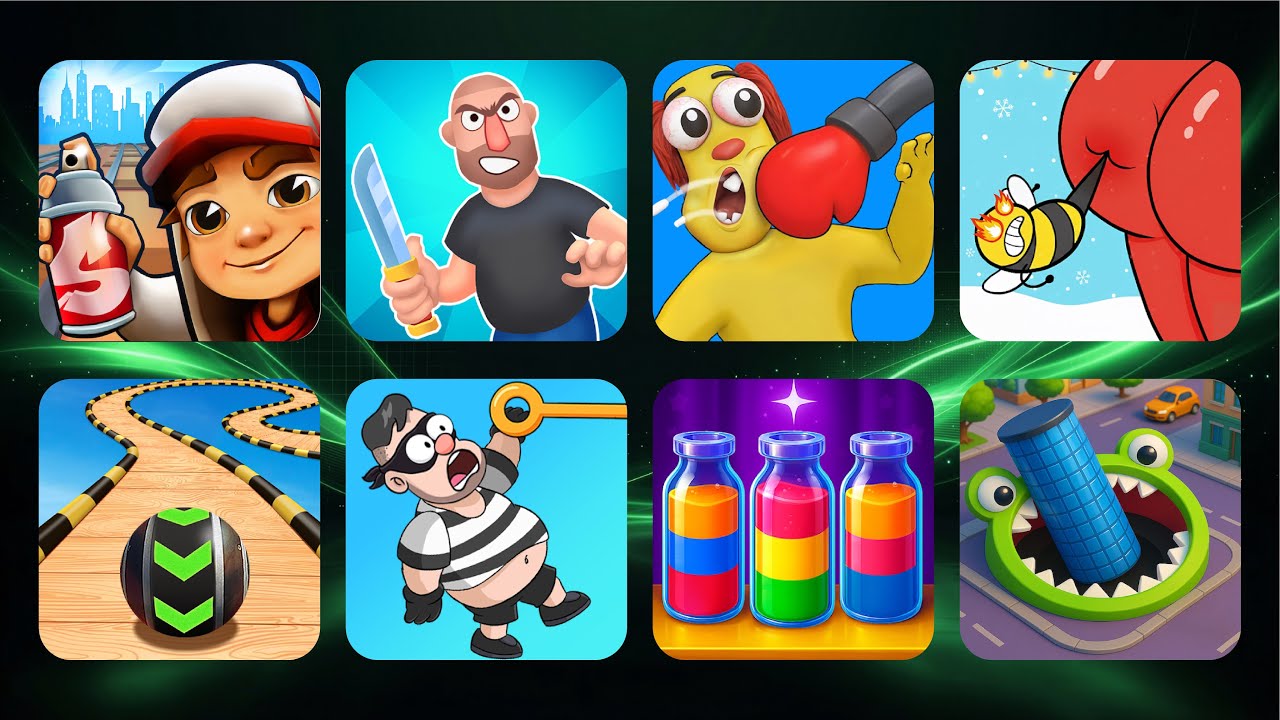 Subway Surfer, Sprunki Survival, Lucky Balls, Ragdoll Break, Squid Game, Sonic Dash