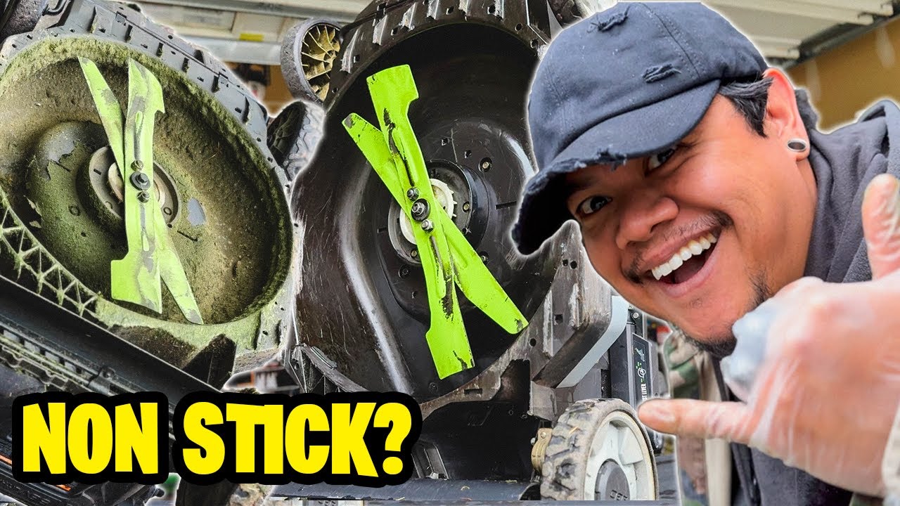 Non Stick Lawn Mower Deck? Did we finally find a solution? Before & After Test!