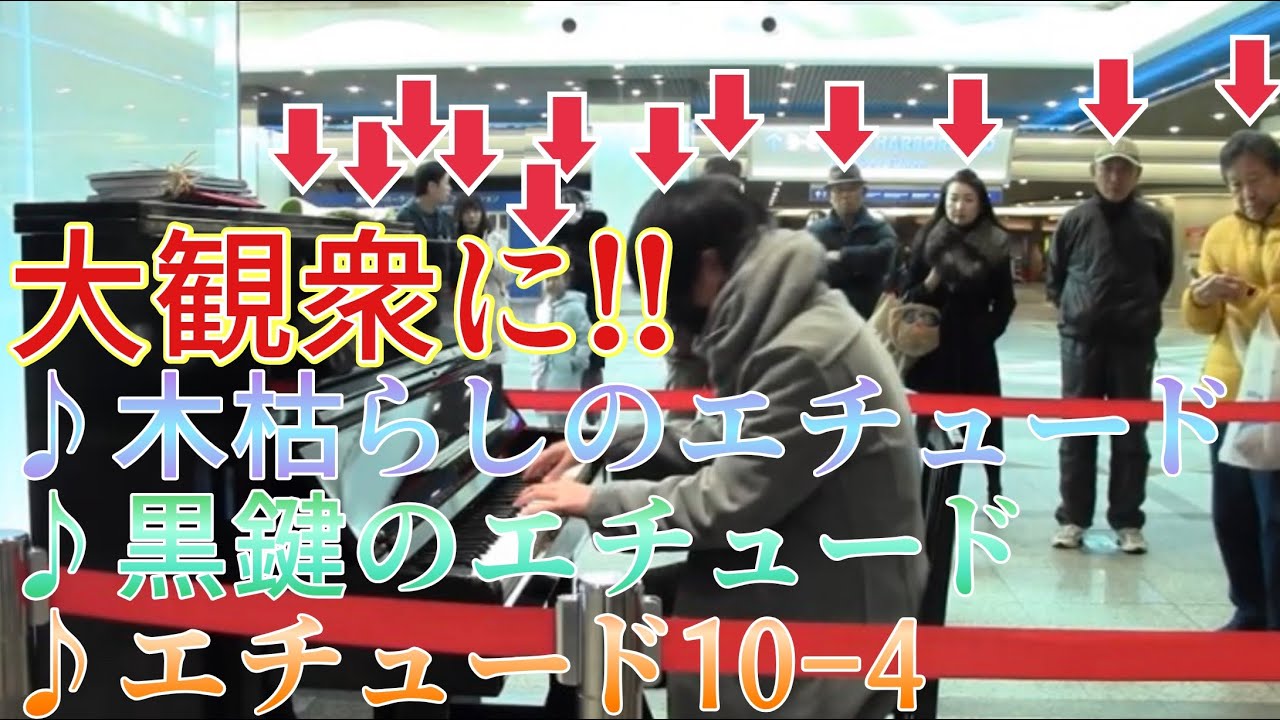 【ストリートピアノ】ショパンエチュードを弾いたもの総集編（木枯らしのエチュード,黒鍵のエチュード,エチュードop.10-4）