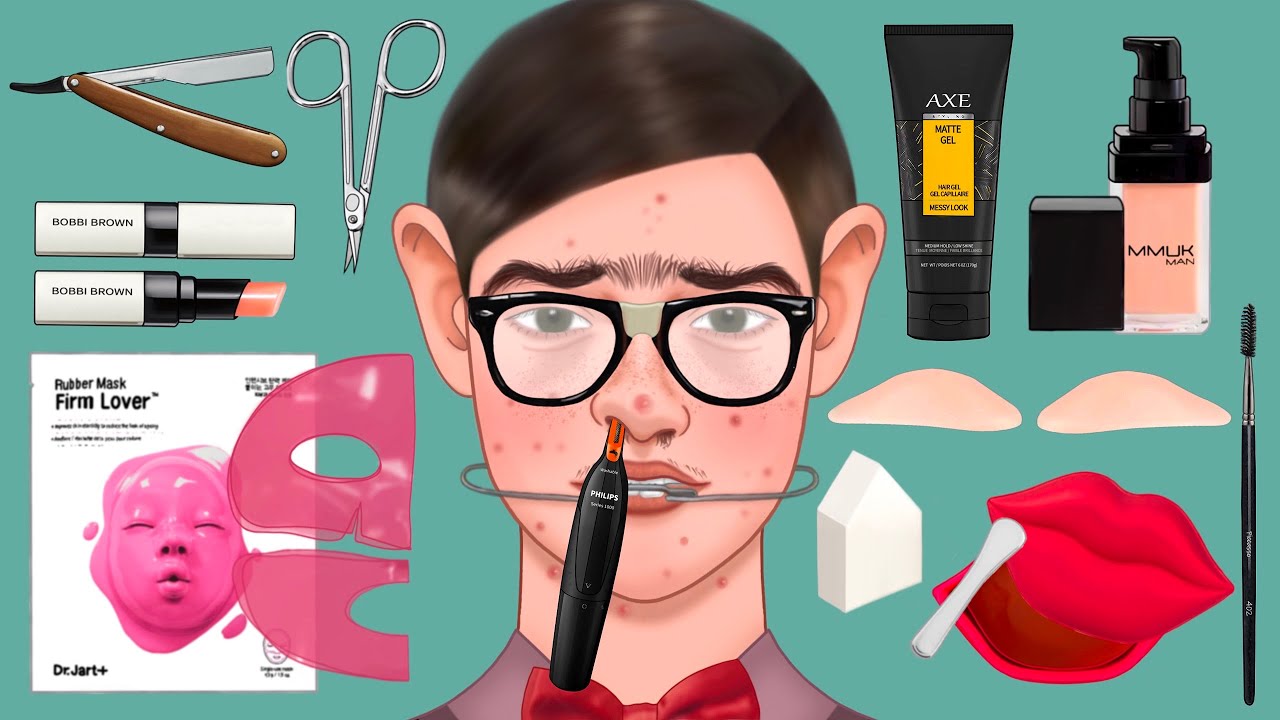 메이크업ASMR | 너드학생이 학교 최고 인기 남학생이 된다면 |  Make-up transformation from a nerd student to a jock