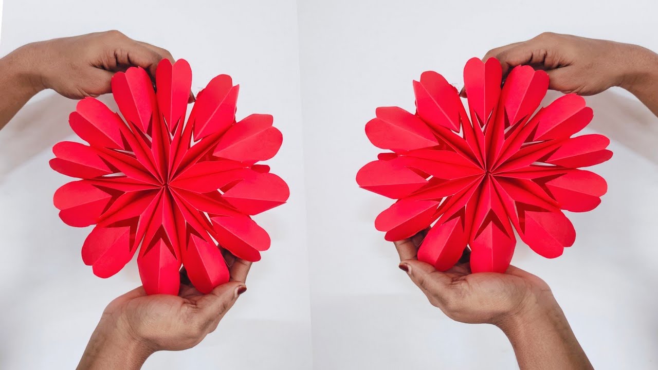 Easy paper flower making || 1 minute diy ideas || ♥️ Love type paper cutting Diy | Besty Crafts 
