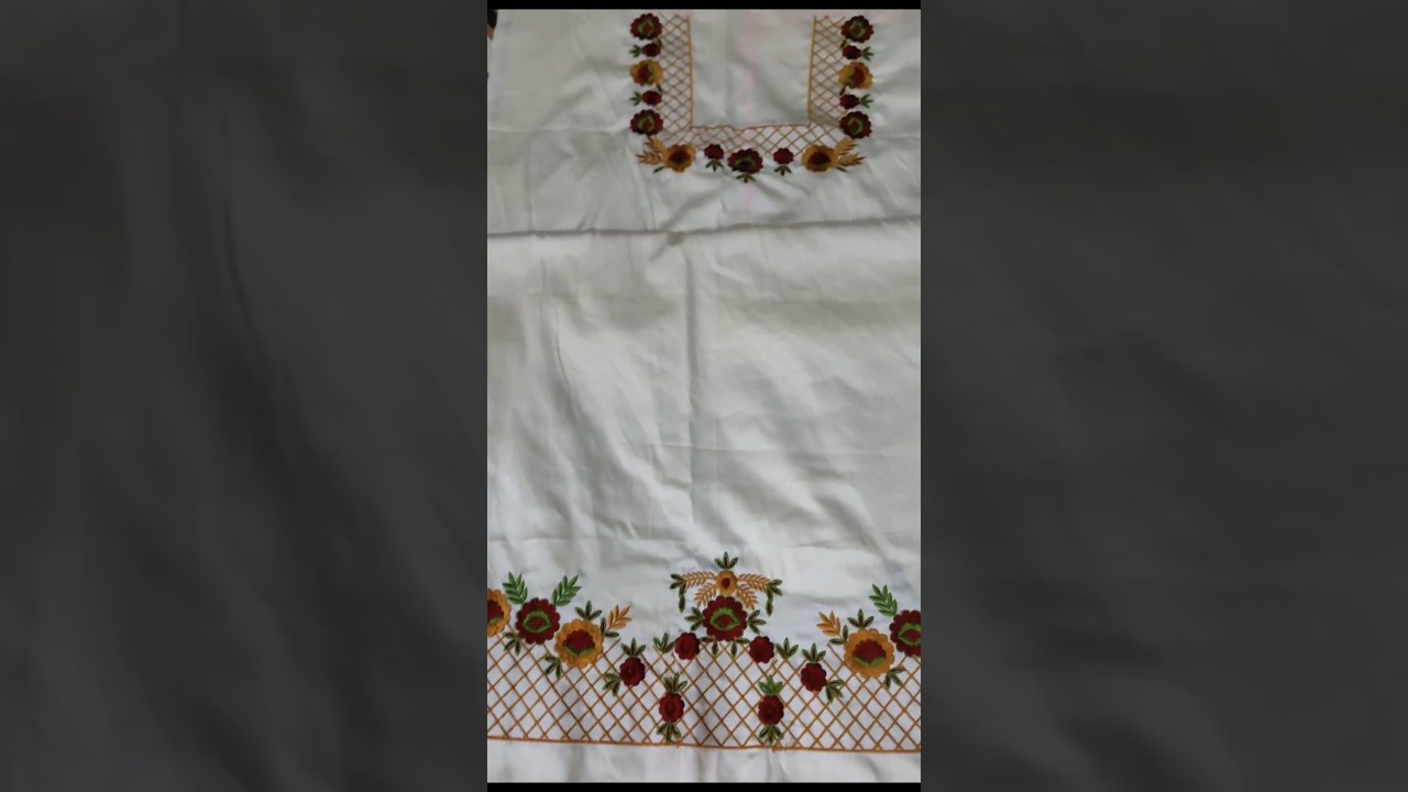 Best embroidery baju ghera neack design,#beautifulhandembroideryflowerdesign