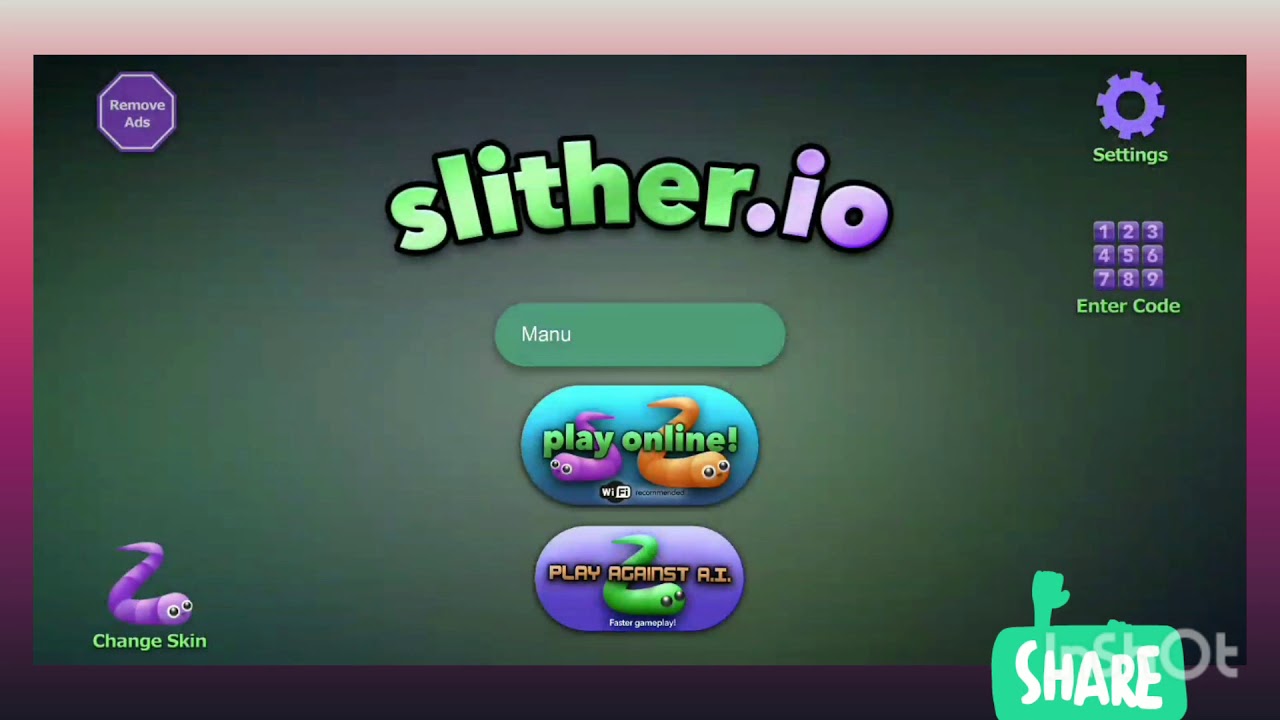 5 secret codes for Slither.io