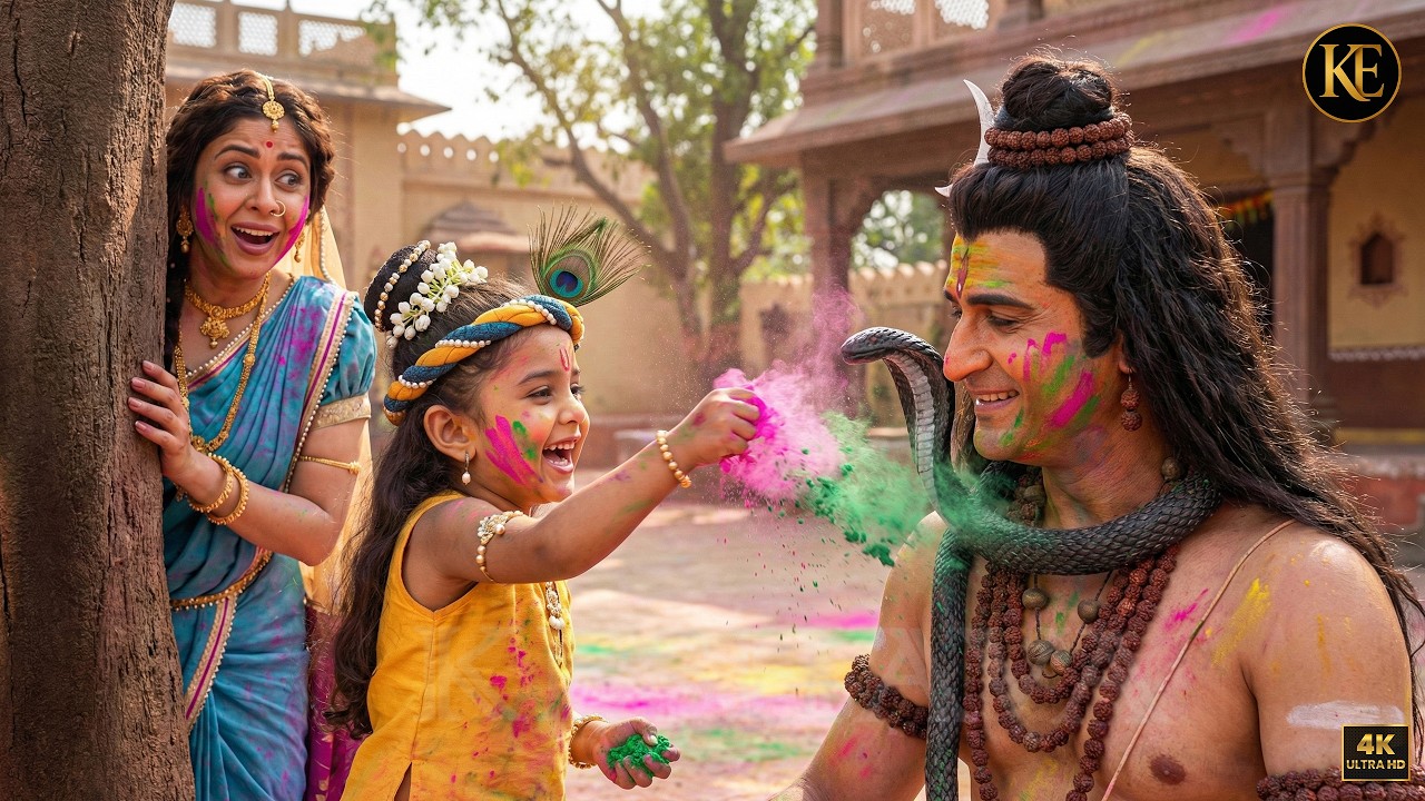 जब नन्हे कान्हा ने भगवान शिव संग खेली रंगों की होली || YMKN || Shree Krishan leela