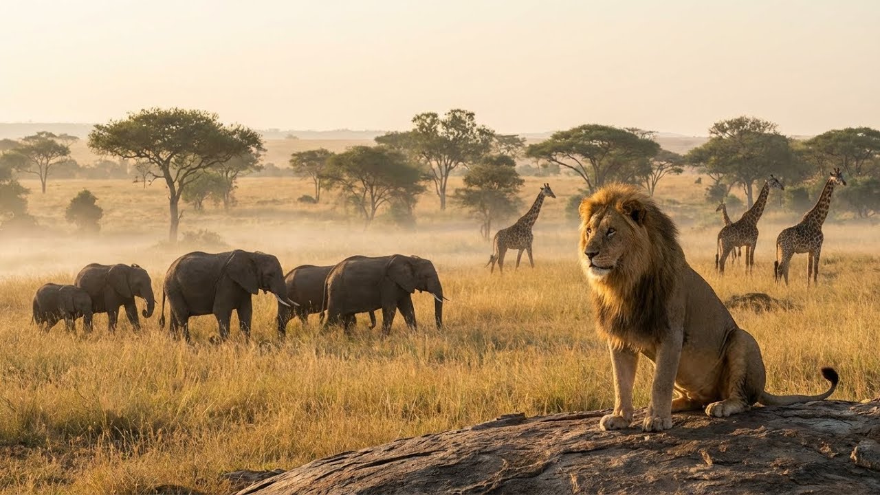 Wildlife in Africa 🦁🐘 African Animals & Savanna Landscapes  4K Cinematic Nature Sounds