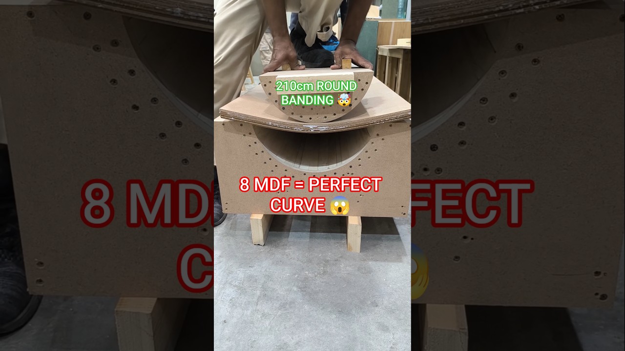 8 Layers of 3mm MDF = Perfect 210cm Round Banding 😱🔥 | Woodworking Genius #shorts #woodworking #diy