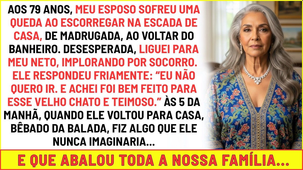 Meu Esposo de 79 anos Caiu da Escada Meu Neto Disse: Bem Feito, Não Perdoei Minha Resposta Foi Fatal