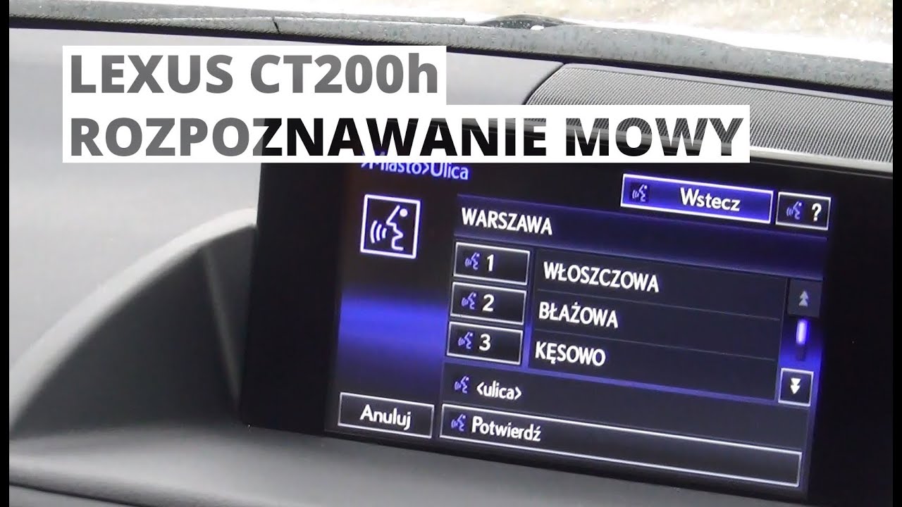 Lexus CT200h - system rozpoznawania mowy