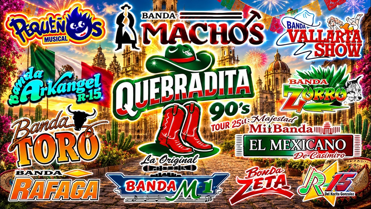 QUEBRADITA 90'S PARA BAILAR | BANDA MIX ⚡⚡ Banda El Mexicano, Toro , Banda Machos,  Zeta ...y M&aacute;s 