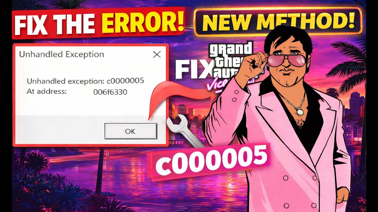 This NEW Method FIXES GTA Vice City c0000005 Error Instantly!