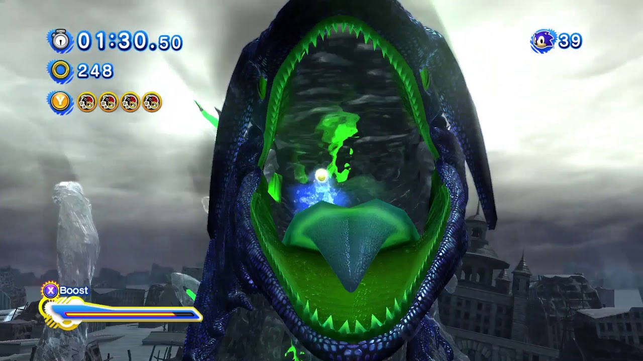 Sonic Generations - Real Super Sonic The Hedgehog VS Perfect Chaos - Boss Battle