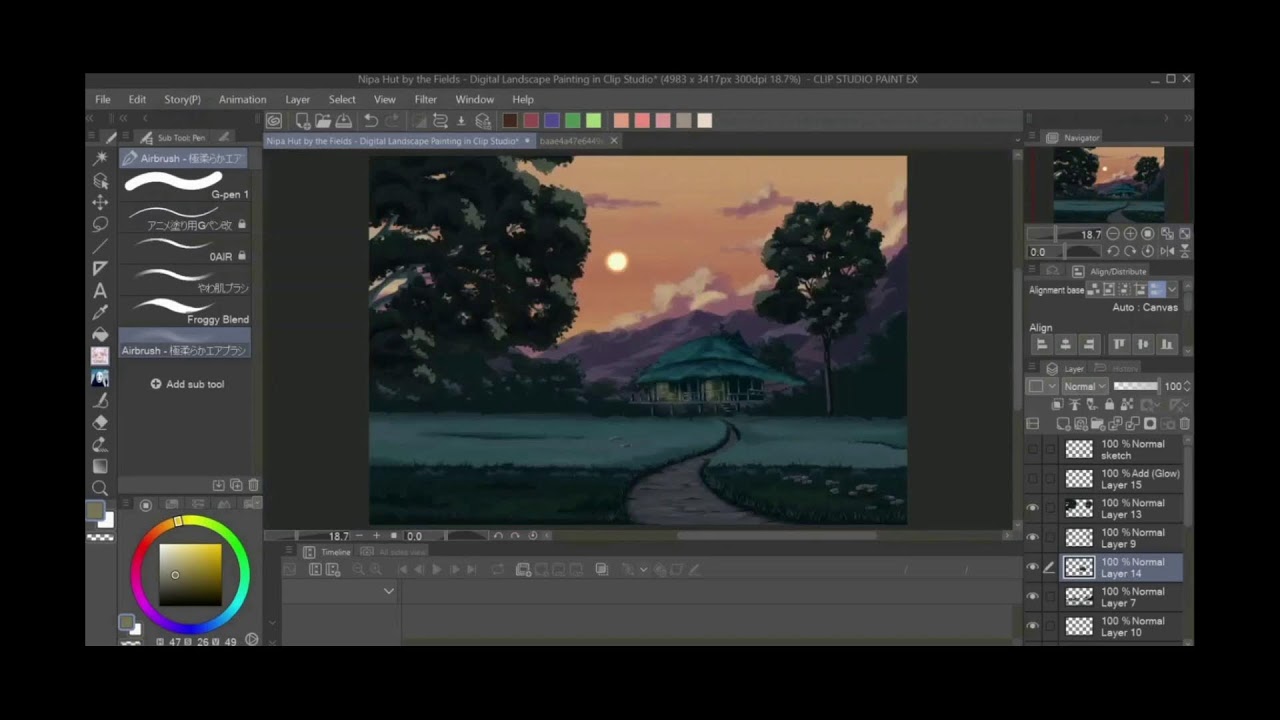 🔴 Live Digital Painting: Nipa Hut by the Fields | Calm Art & Nature