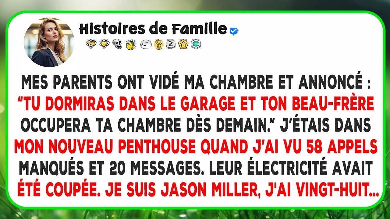 Mes parents ont vidé ma chambre et annoncé : “Tu dormiras dans le garage et ton beau-frère occupera