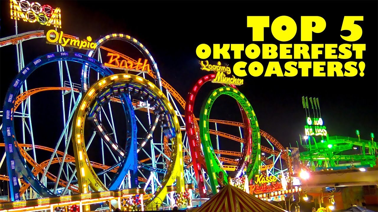 Top 5 Oktoberfest Roller Coasters! Munich Germany Onride Front Row POV