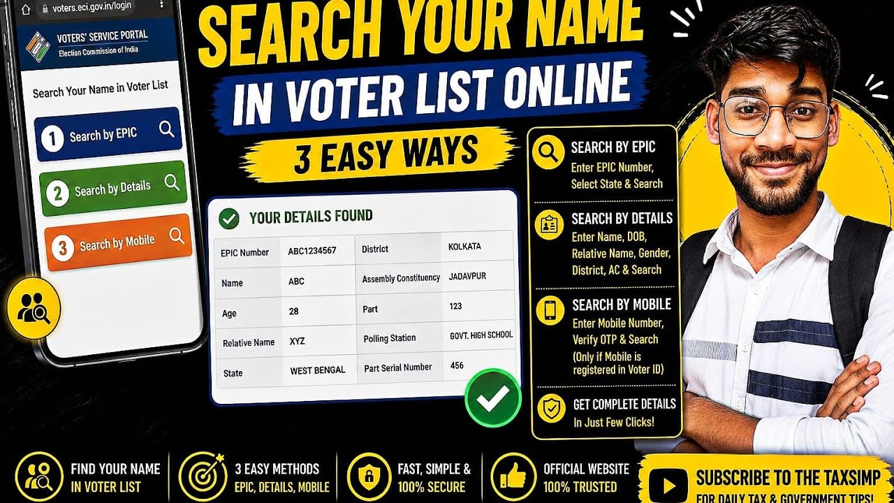 How to Search Your Name in Voter List Online | 3 Easy Methods | The Taxsimp