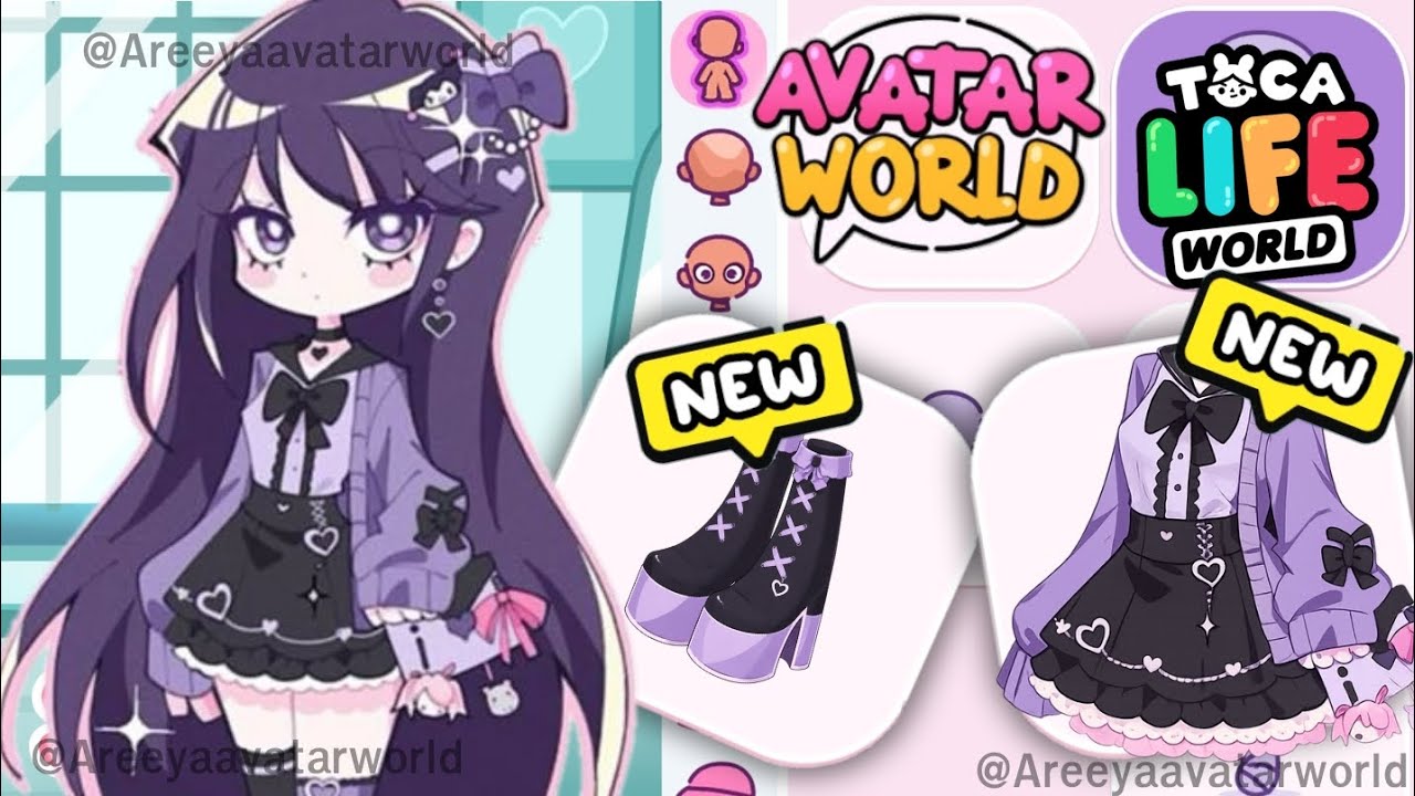 HOW TO MAKE NEW KUROMI GIRL KID SO CUTE SANRIO 💜 IN AVATAR WORLD AND TOCA BOCA WORLD 😍🌎