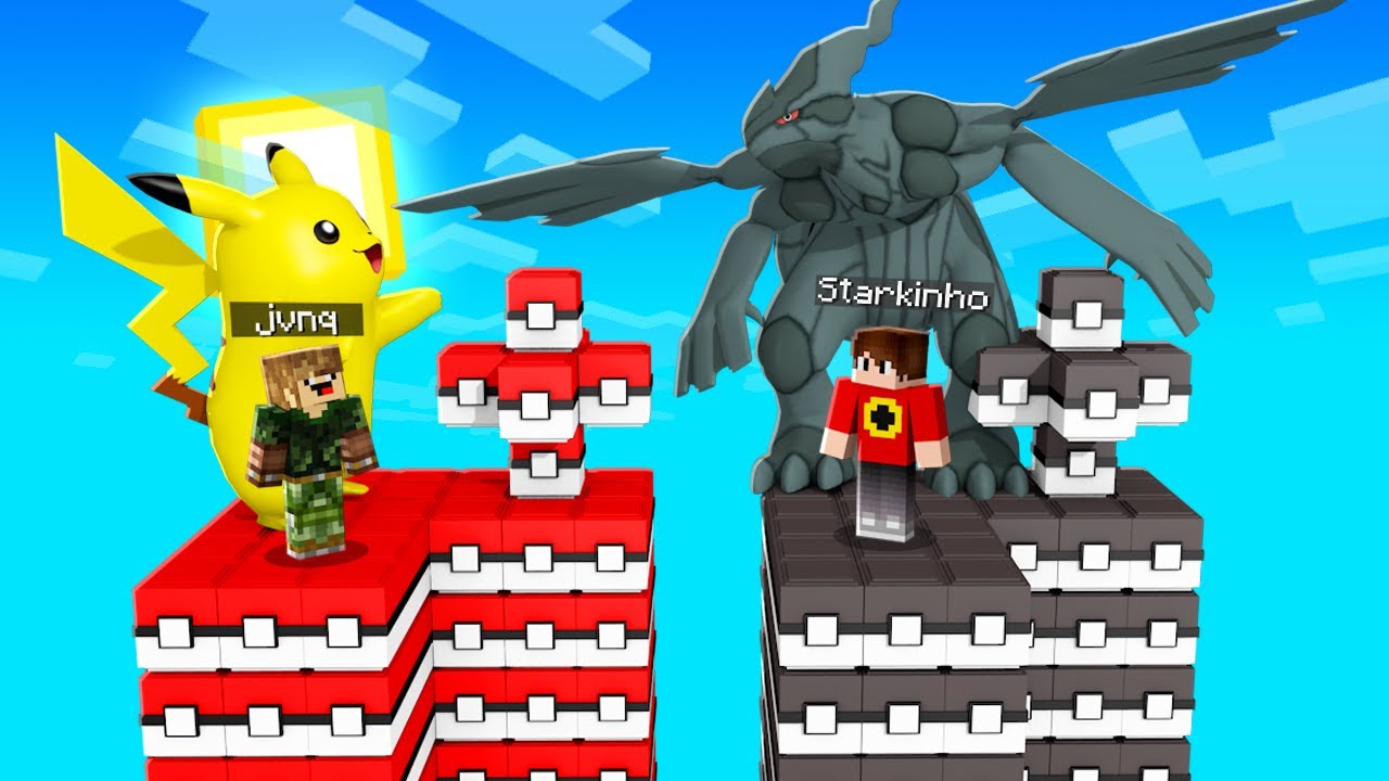 POKÉMONS INICIAIS vs LENDÁRIOS | MINECRAFT ILHA LUCKY BLOCK