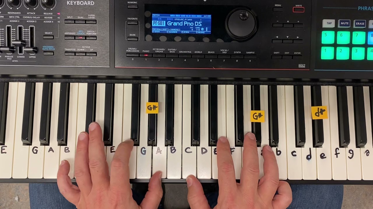 Hur man spelar Für Elise på pianot - början (två händer)