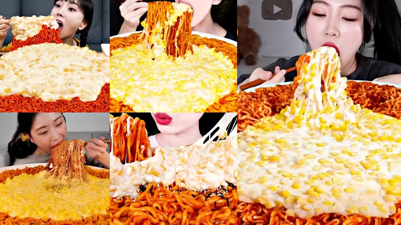 EATING CHEESE CORN FIRE NOODLES🧀🌽//MUKBANG COMPILATION 