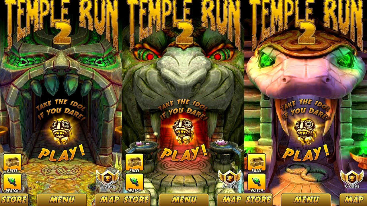 Temple Run 2 Lost Jungle VS Frozen Shadows VS Blazing Sands Android iPad iOS Gameplay HD