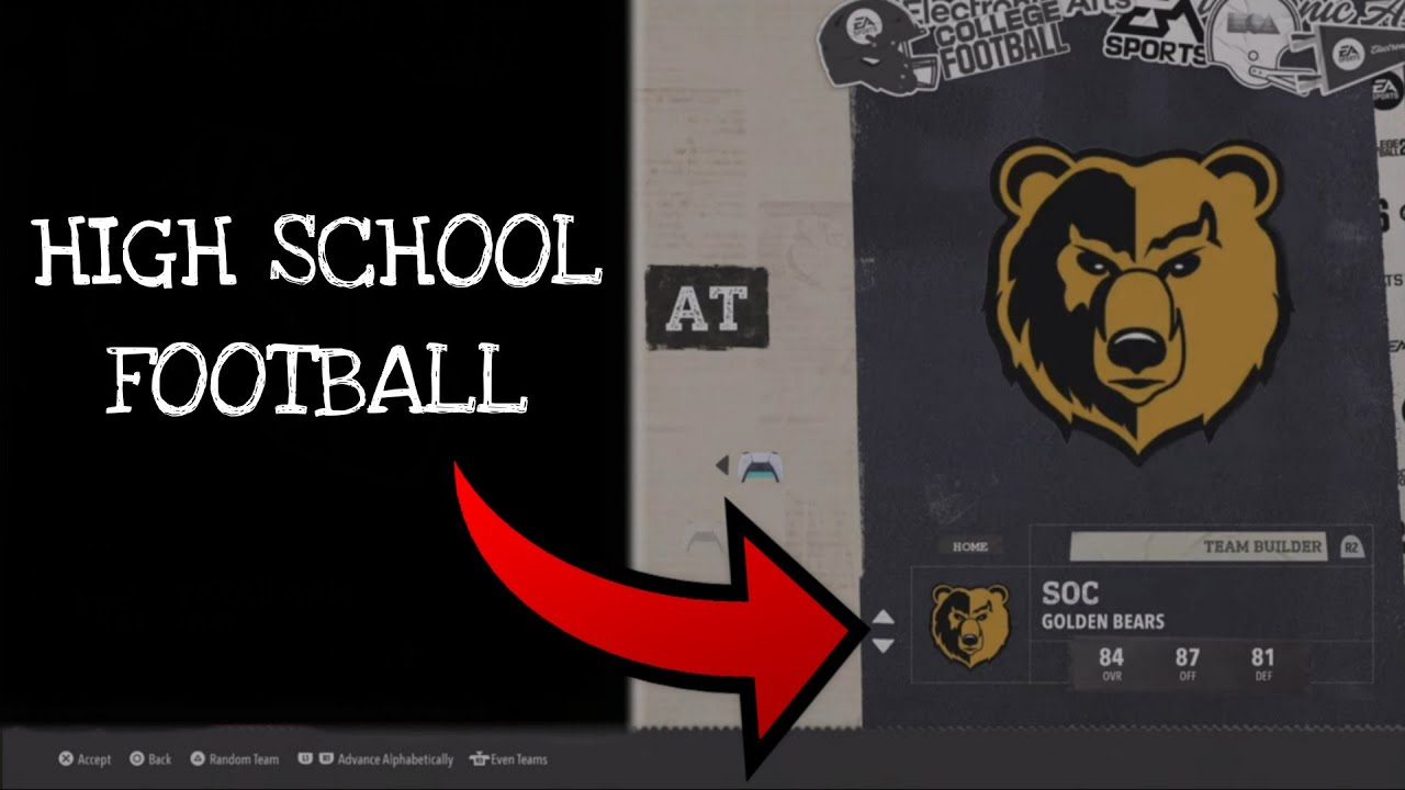 How to play high school football in college football 26 TUTORIAL