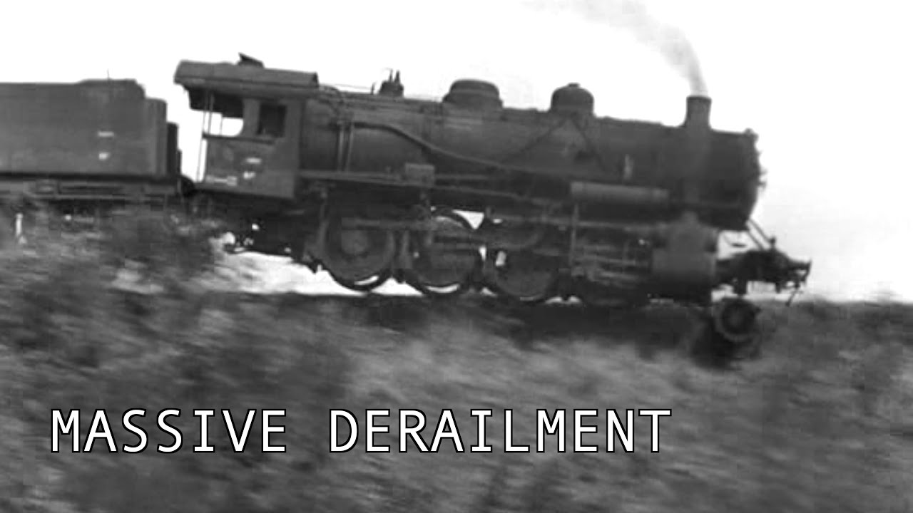 Derailment of a German WWII military train: brilliantly captured on film