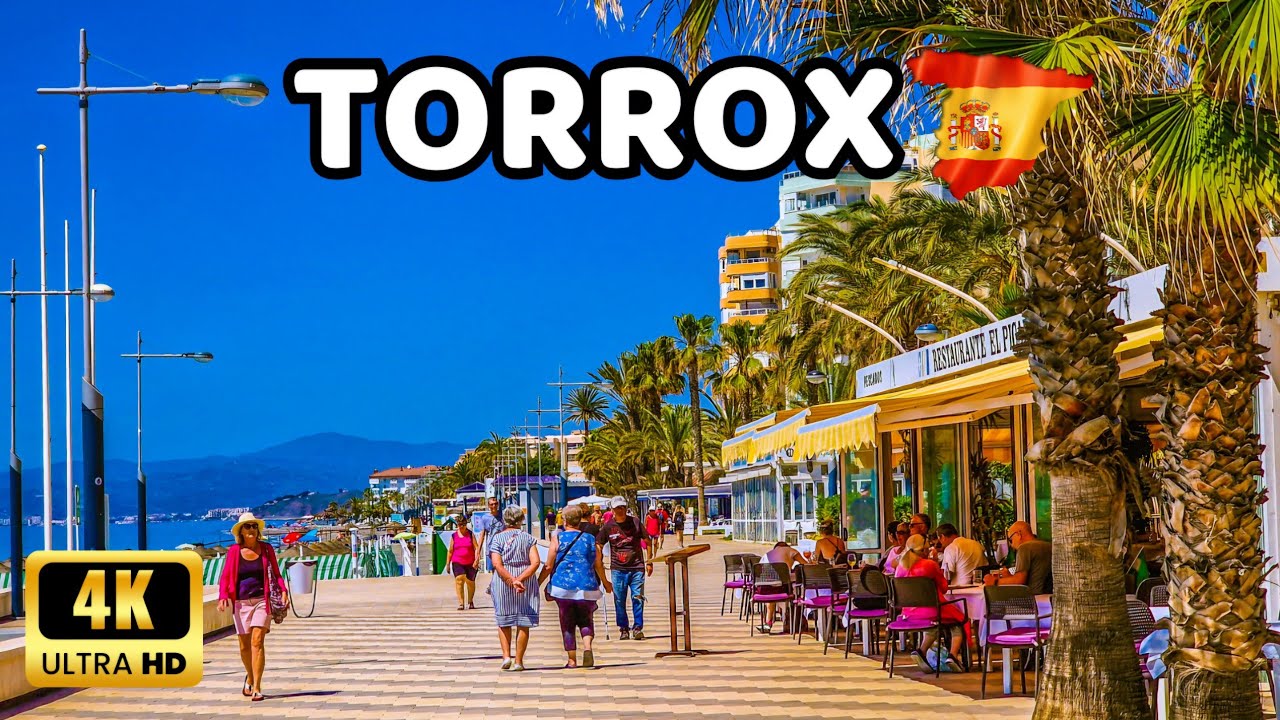🇪🇦[4K] TORROX COSTA - Beach Promenade Walk - Top Destinations in Spain - Málaga, Costa del Sol