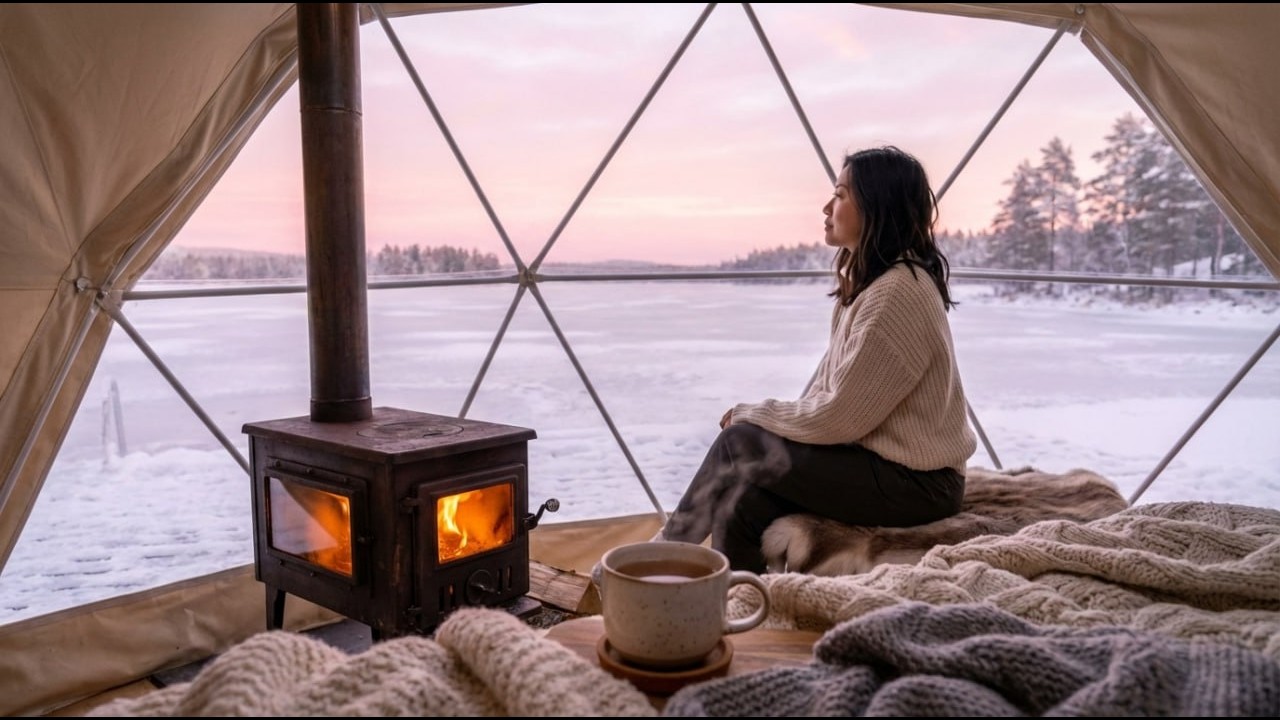 I Found Peace in a Frozen Wilderness | Solo Winter Camping ASMR