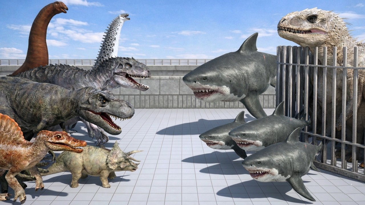 Dinosaurs Rescue Indominus Rex | Megalodon Team - ARBS