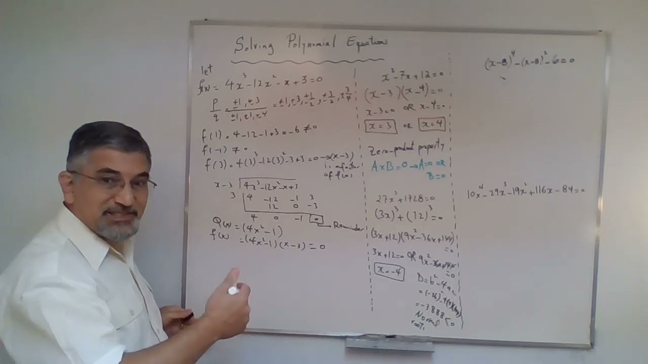 Chapter 4 - Polynomial Equations:  Solving Polynomial Equations Sec. 1 | MHF4U1 - Advanced Functions