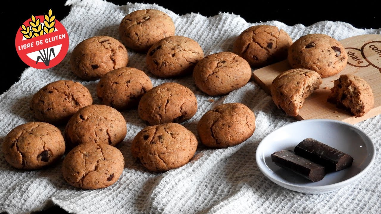 GALLETAS con chispas de chocolate  SIN  GLUTEN en 3 pasos (Las cookies más bellas)