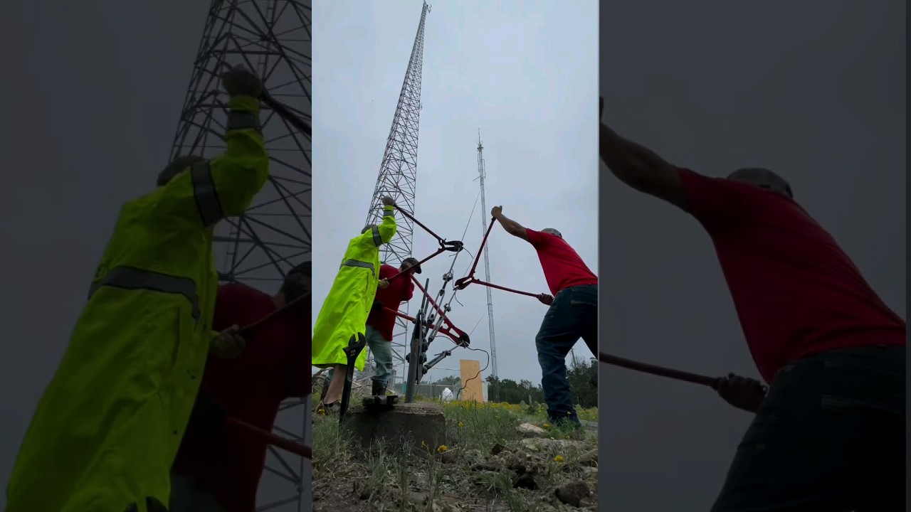 Safe Dismantling of High-Rise Mobile Towers | Cutting Anchors with Precision #shorts #youtubeshorts