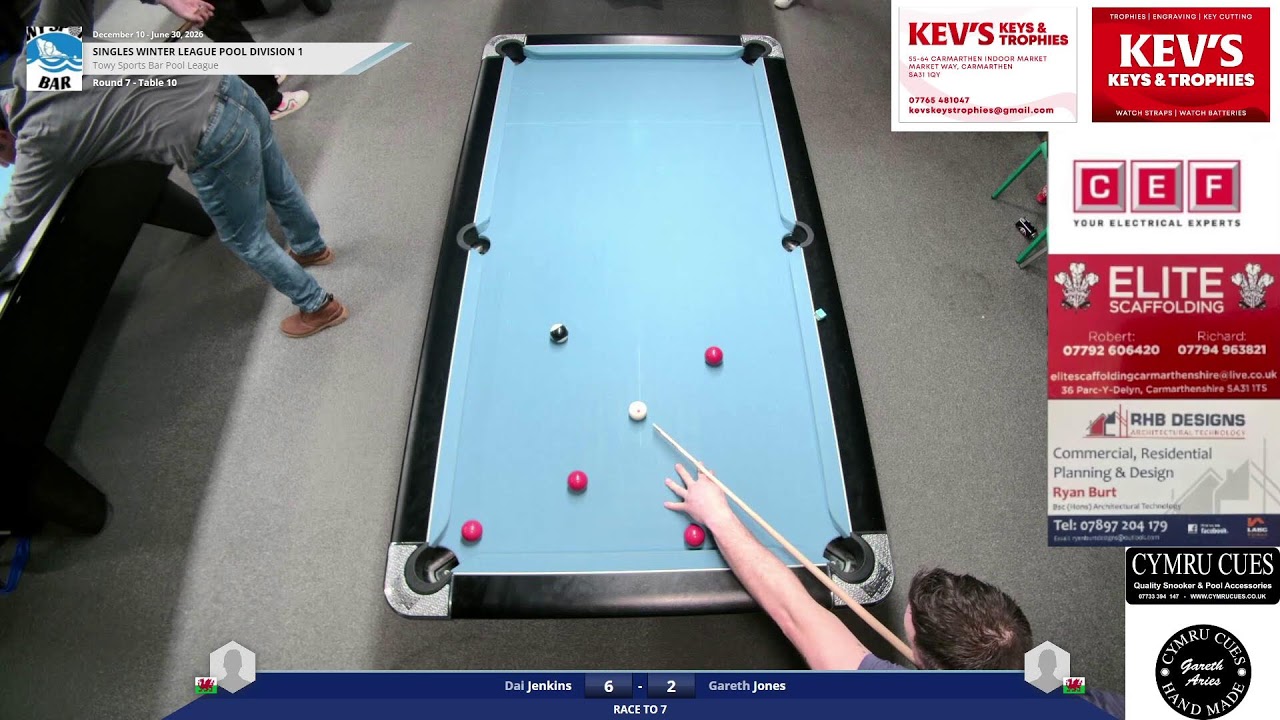 Dai Jenkins Vs Gareth Jones Winter Pool Division 1