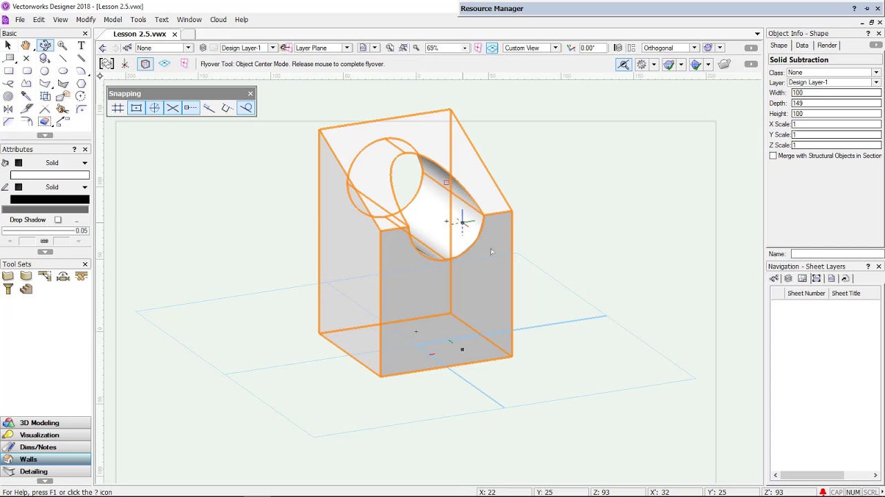 f2 5 Vectorworks Foundation 2018   Solid Modeling